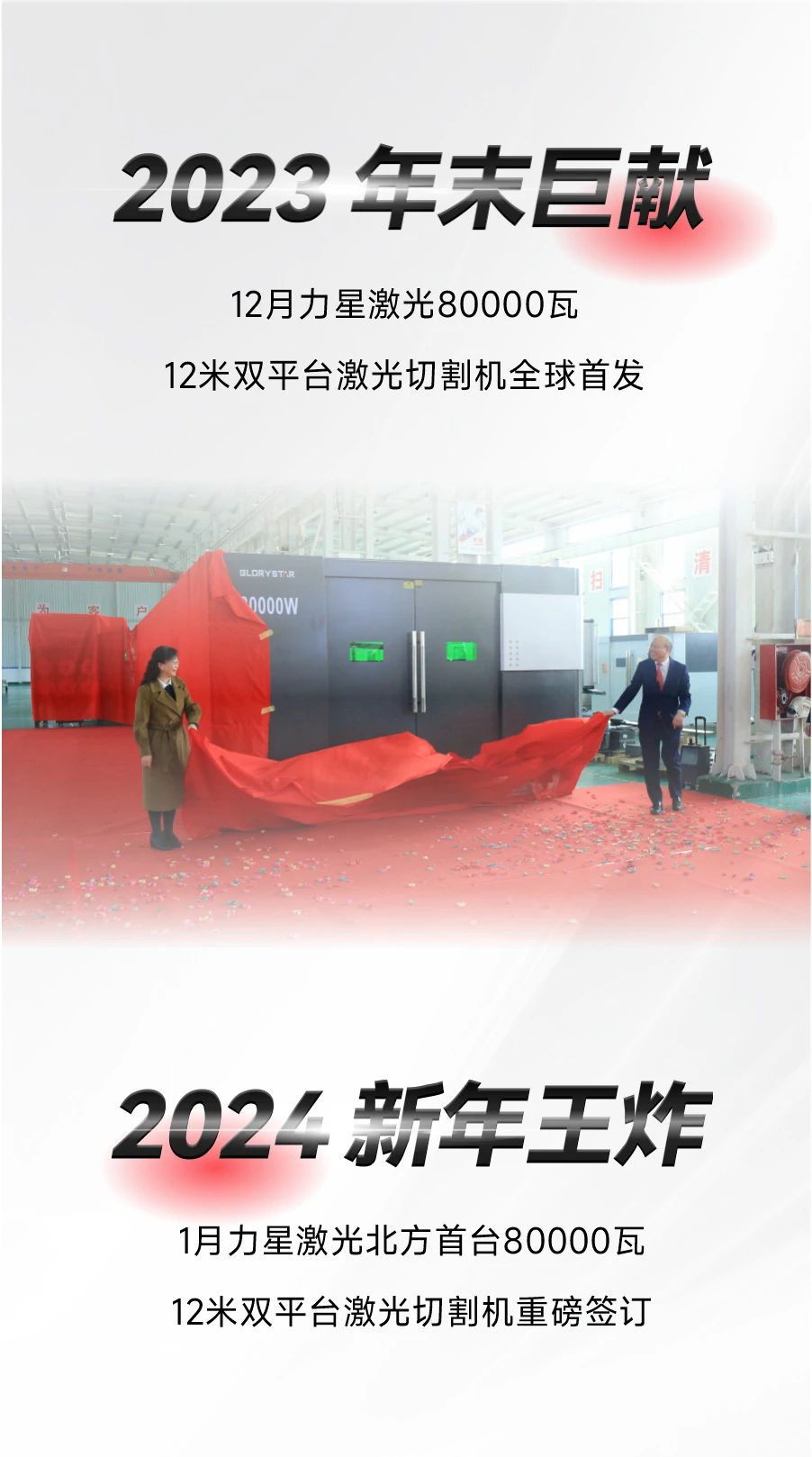 開年第一彈！北方首臺(tái)80000瓦光纖激光切割機(jī)落定，力星激光成就客戶加工之wang！