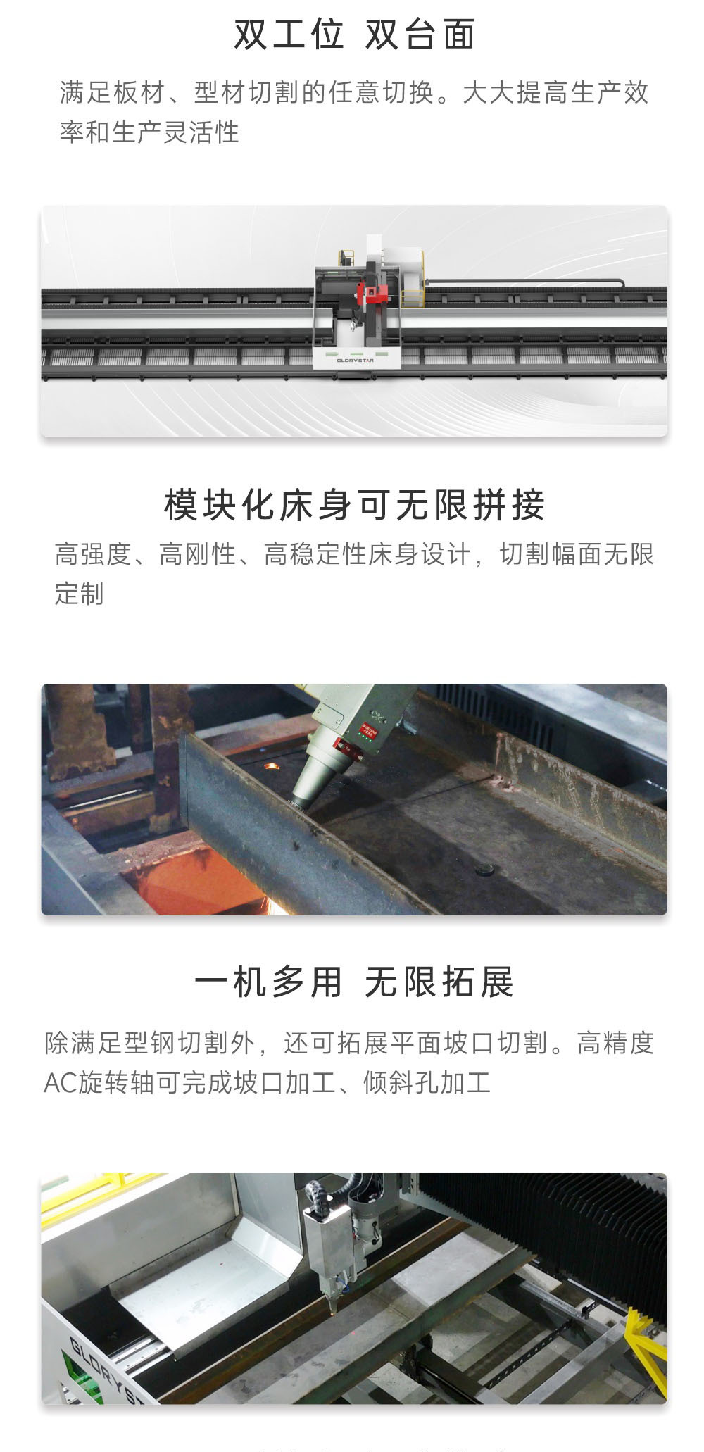 ??&nbsp;H型鋼激光切割機解決方案